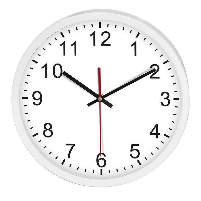 Shipped 12-inch Metal Wall Clock Round Wall Clock Living Room Bedroom Silent Wall Clock