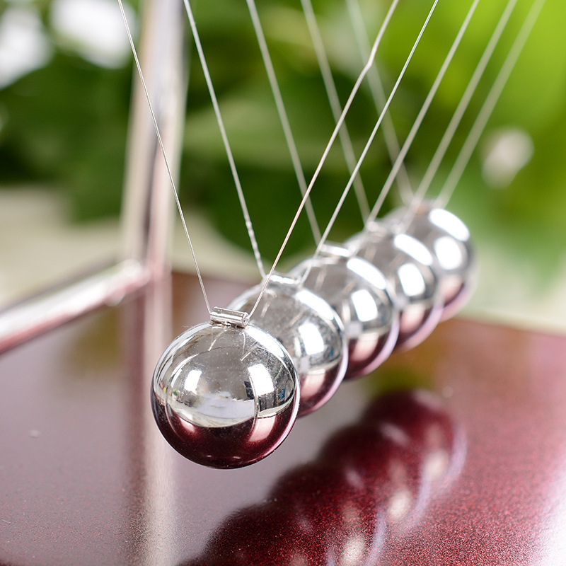 3 Large Medium Small Square Newton's Cradle Bumper Ball Elastic Collision Ball Physics Energy Conservation Iron Art Ornament