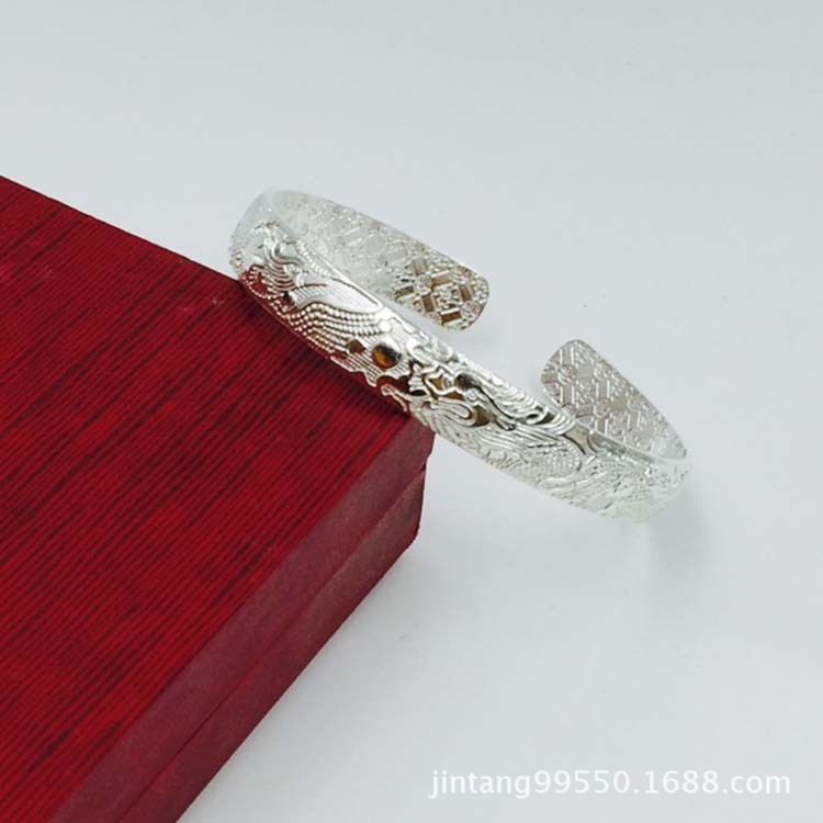 Dragon and Phoenix Chengxiang Miao silver bracelet women's ethnic style silver-plated 925 silver bracelet silver jewelry sales run