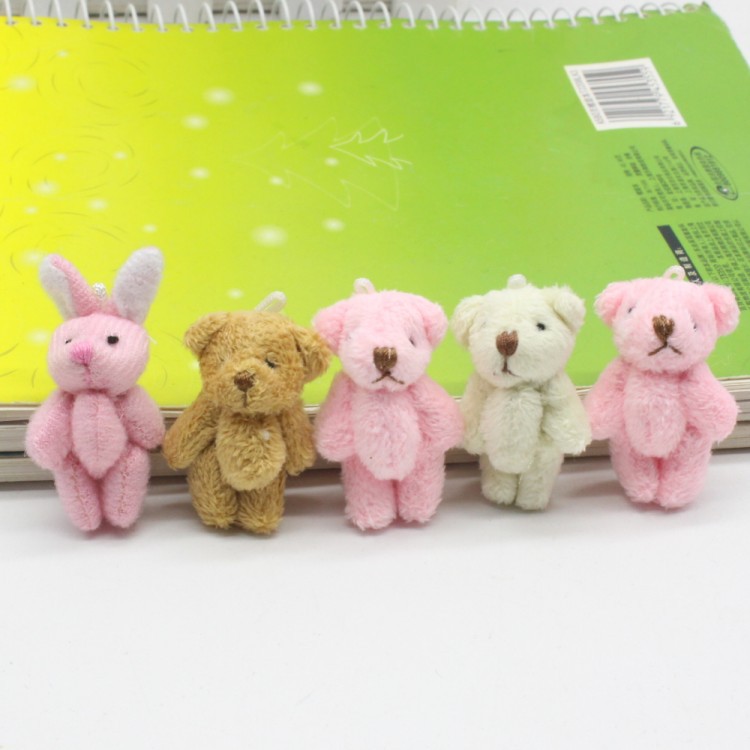 Plush Toy Jointed Bear Teddy Bear 3.5cm Jointed Bear Plush Charm Accessories Multiple Colors Available