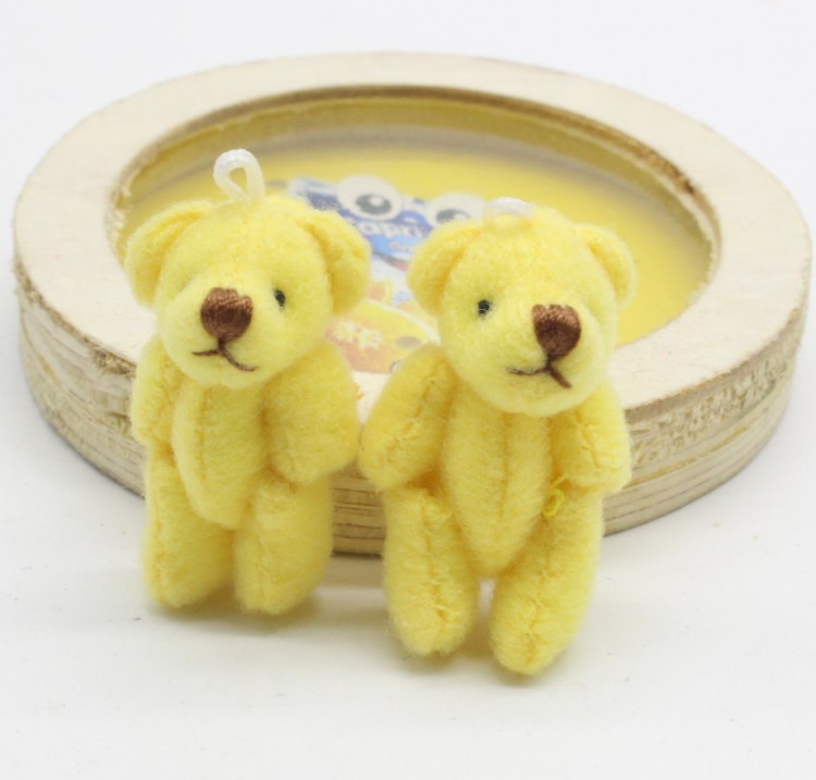 Plush Toy Jointed Bear Teddy Bear 3.5cm Jointed Bear Plush Charm Accessories Multiple Colors Available