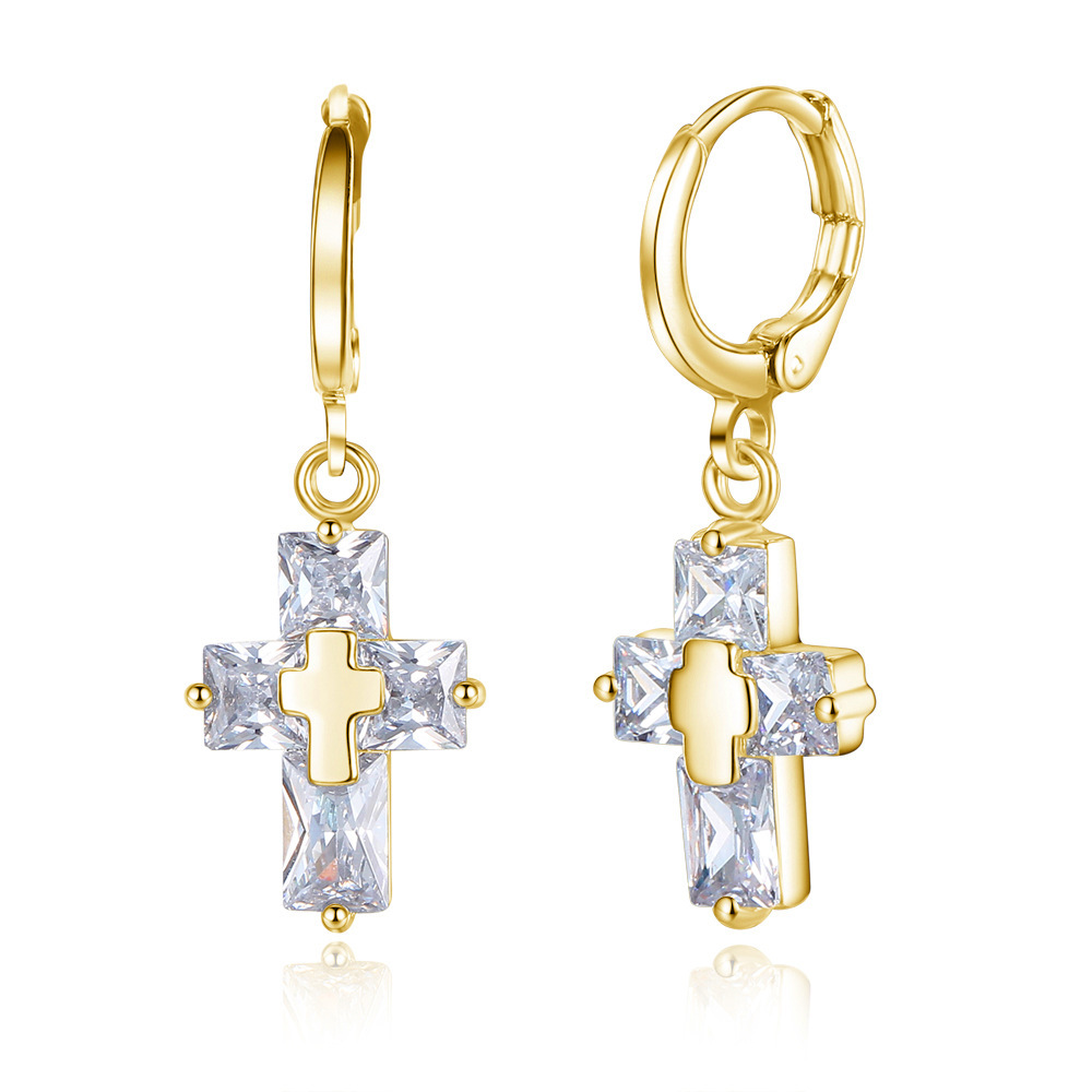 Ear Cuff Women Cross Zircon Earring Exquisite Zircon Ear Cuff Accessory