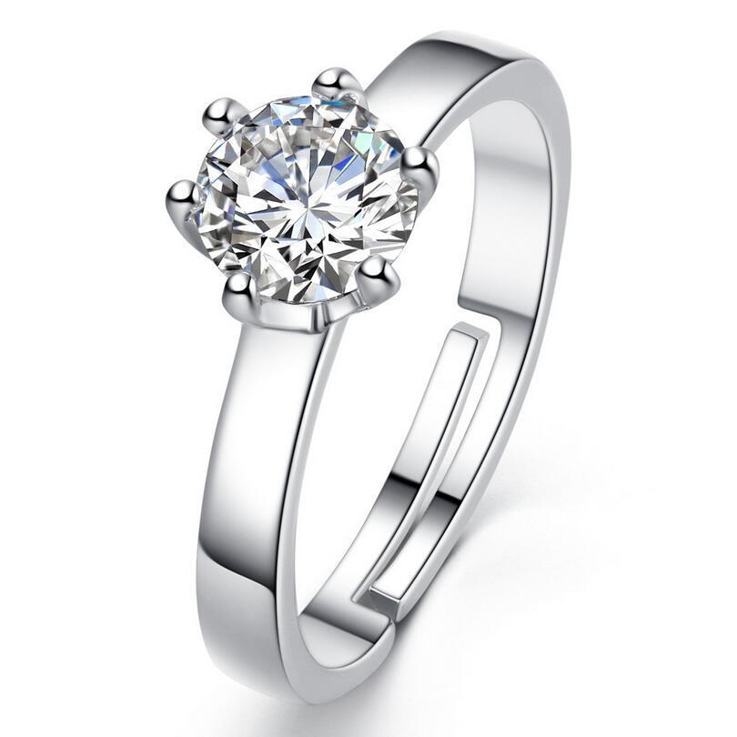 Simple Zircon Necklace Earring Ring Set Wedding Bride Accessory Women's Fresh Jewelry