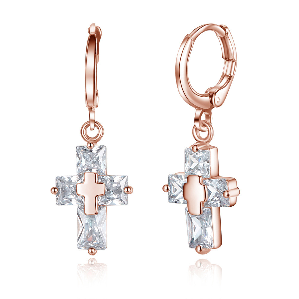 Ear Cuff Women Cross Zircon Earring Exquisite Zircon Ear Cuff Accessory