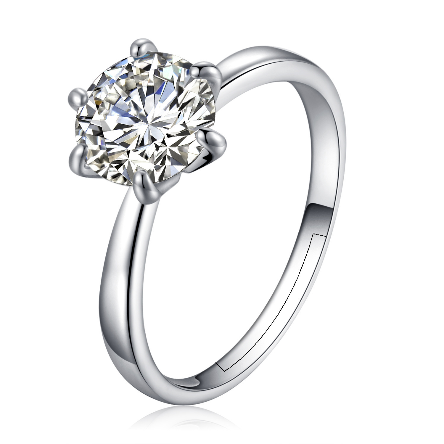 Simple Zircon Necklace Earring Ring Set Wedding Bride Accessory Women's Fresh Jewelry