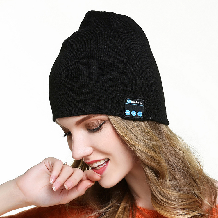 Exclusive V5.0 Bluetooth Hat Knitted Headset Call Dual Ear Stereo Sound Music Hat