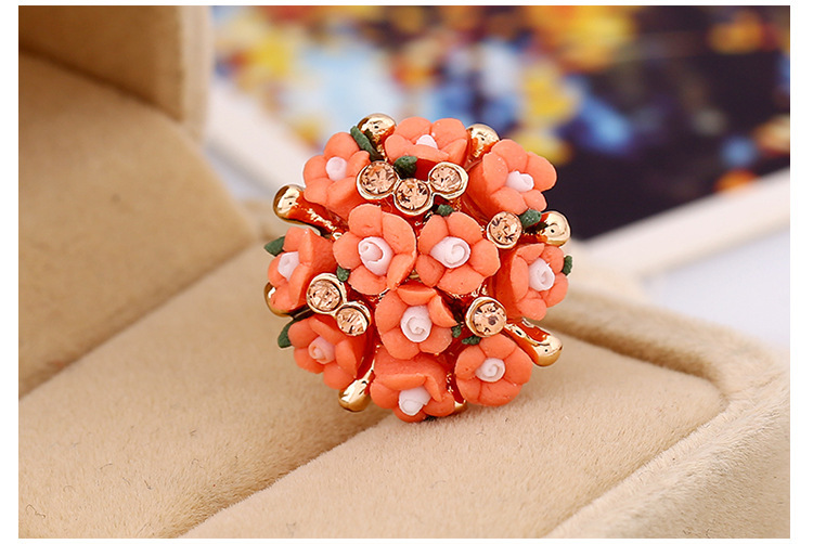 Carefully selected flower ring set women's diamond ceramic flower simple ring