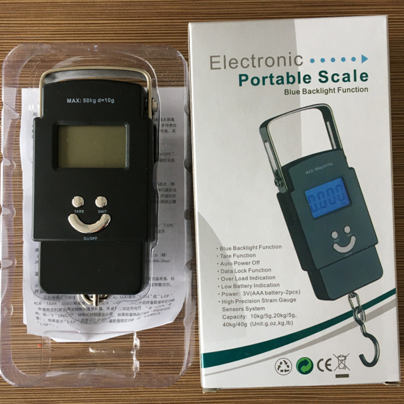 electronic scale hand scale hanging scale express scale 50kg portable household mini hook luggage scale