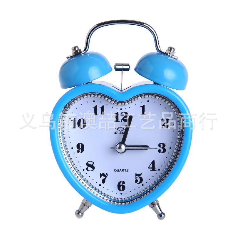 Bell Alarm Clock 3-inch Glow Silent Metal Bell Clock with Light Student Gift Clock Quartz Clock