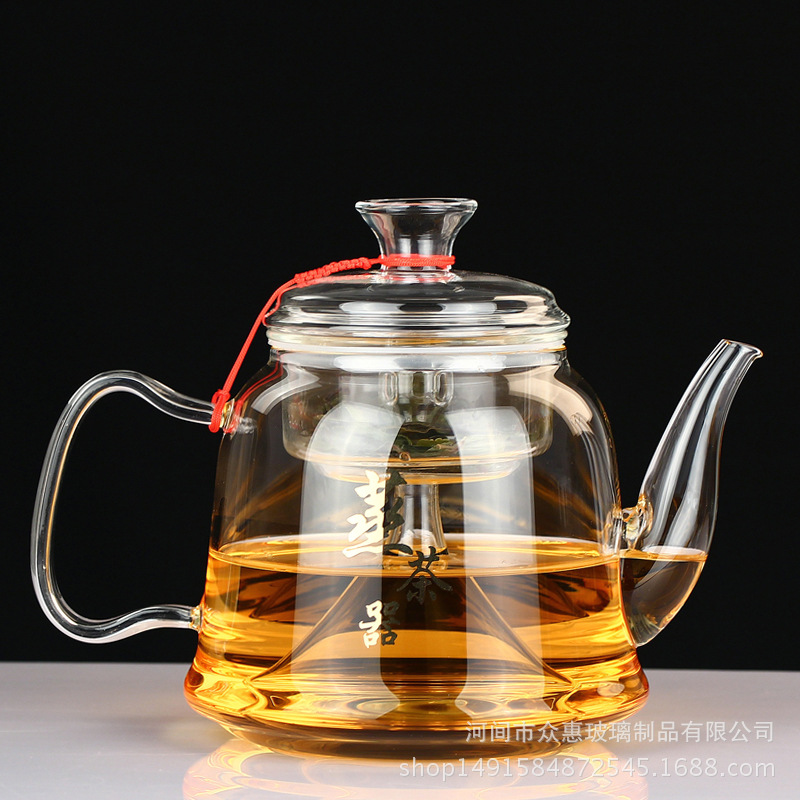 Glass dark tea steaming pot, Pu'er tea steamer for electric ceramic stove, health flower tea pot