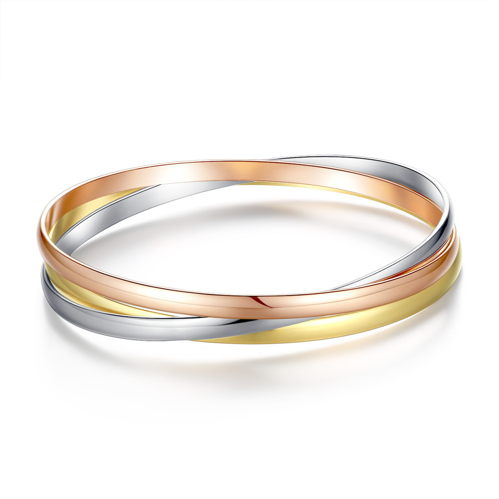 New Titanium Steel Three-Color Three-Ring Bracelet Stainless Steel Hand Accessory Bracelet