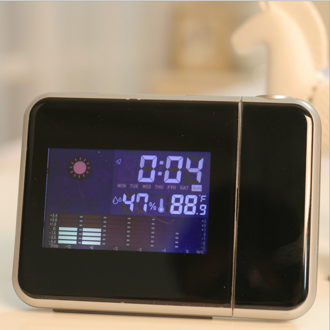 8190 Color Screen Digital Projection Clock Perpetual Calendar Weather Clock Electronic LED Projection Alarm Clock