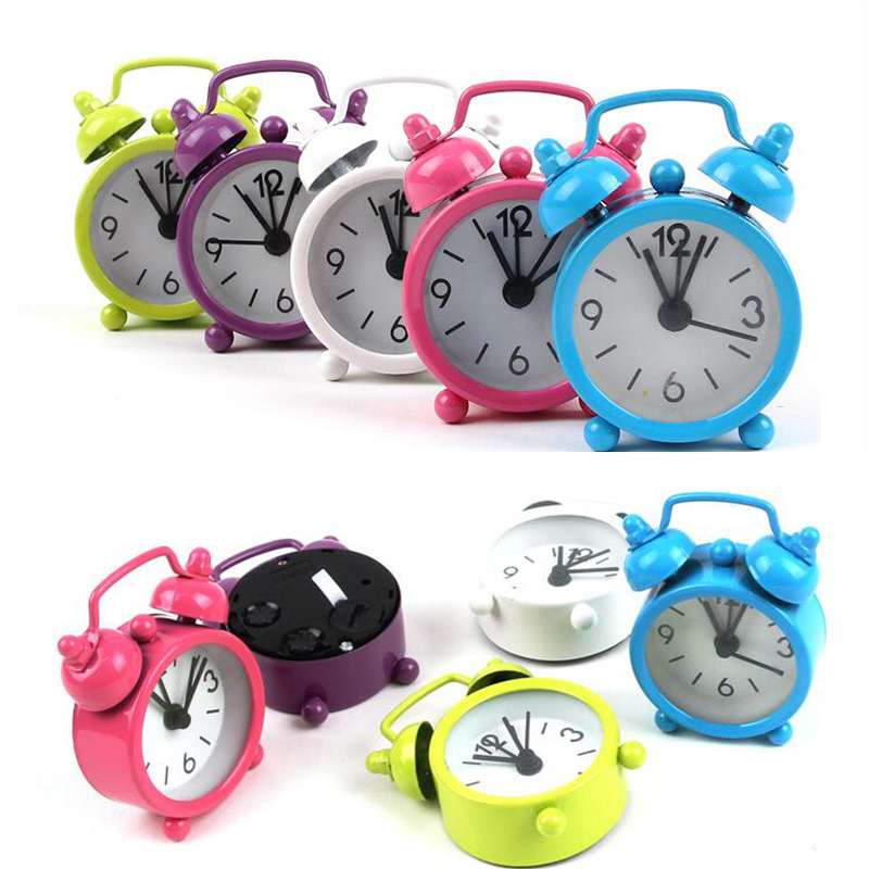 4cm Mini Metal Alarm Clock Student Children Gift Alarm Clock Electronic Clock Can Add Logo