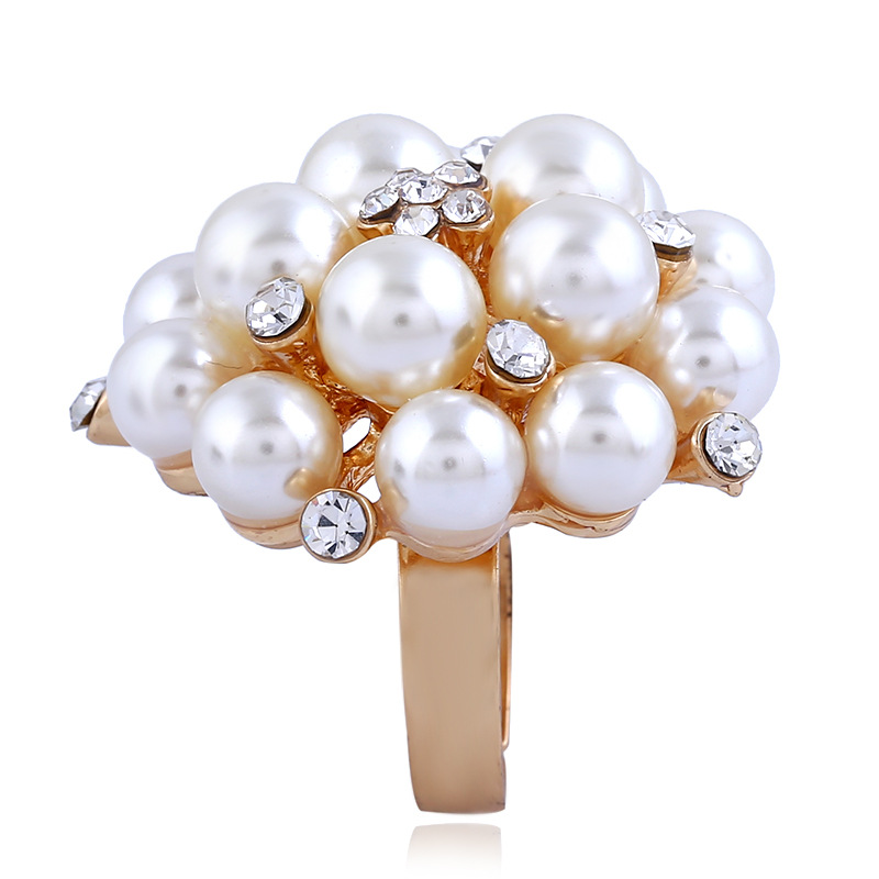 Fashion ring for index finger adjustable pearl ring