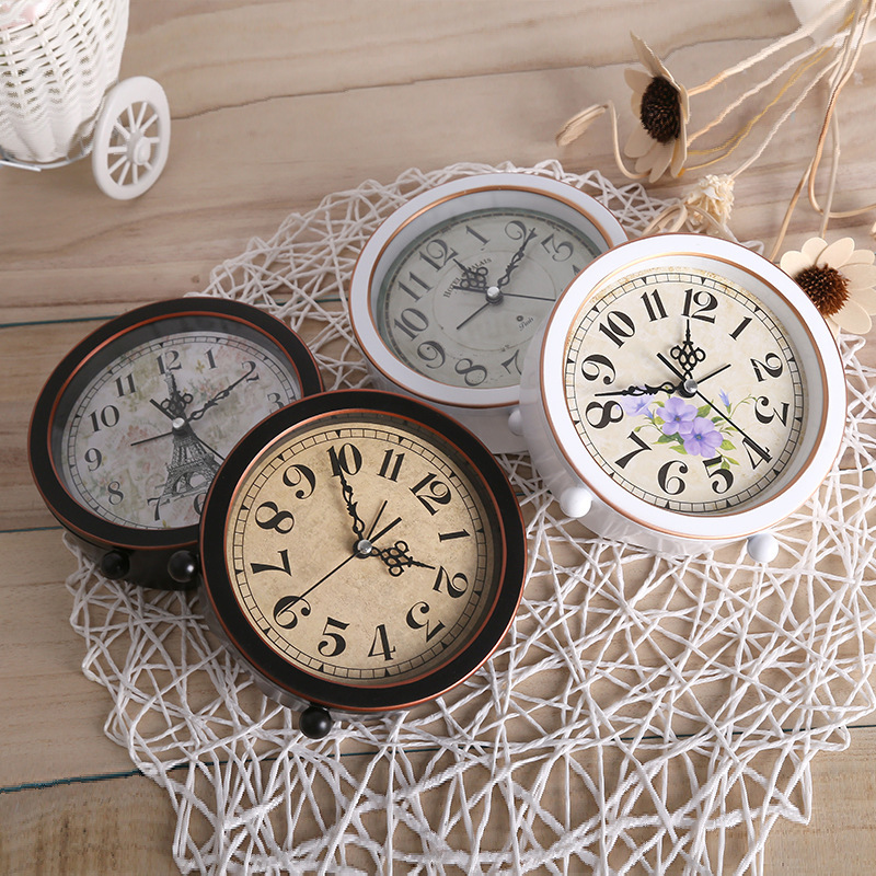 European-style alarm clock, bedside silent metal student alarm clock G51