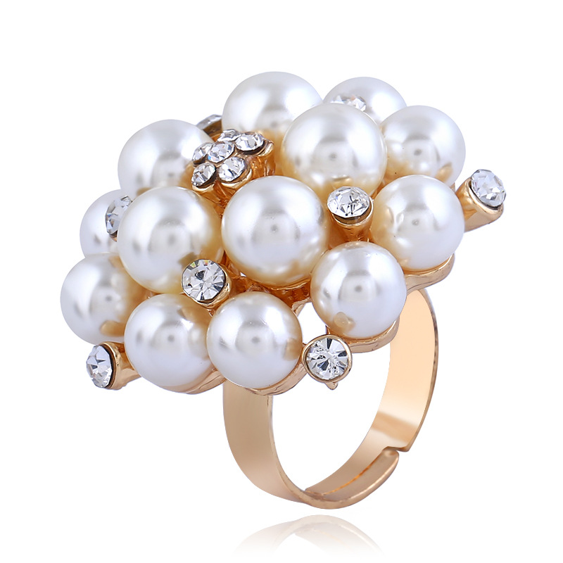 Fashion ring for index finger adjustable pearl ring