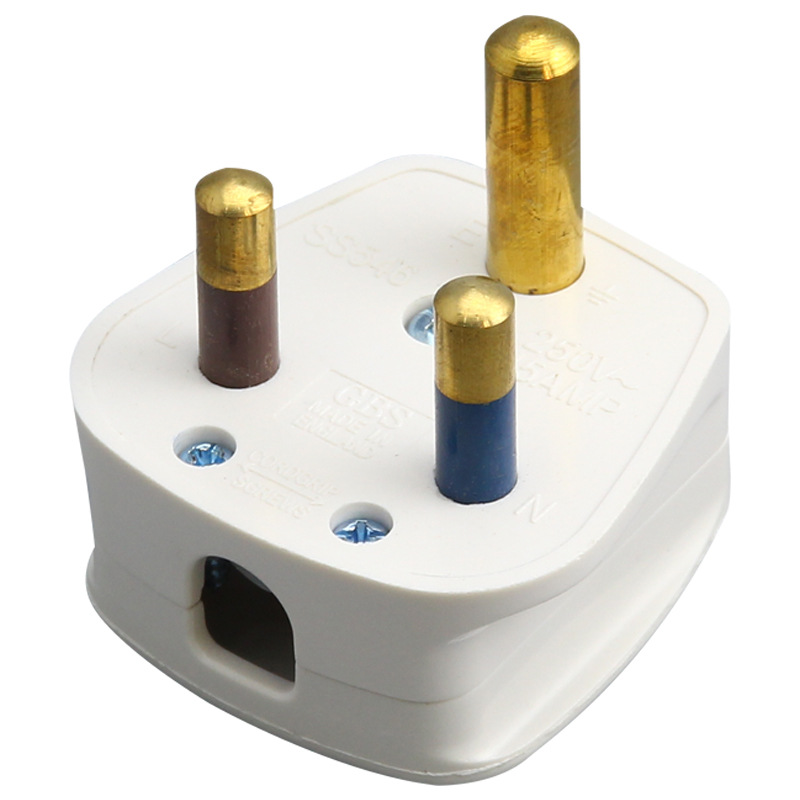 British standard three-pin cylindrical British large South Africa plug bakelite/PC copper high-quality British 15A power plug