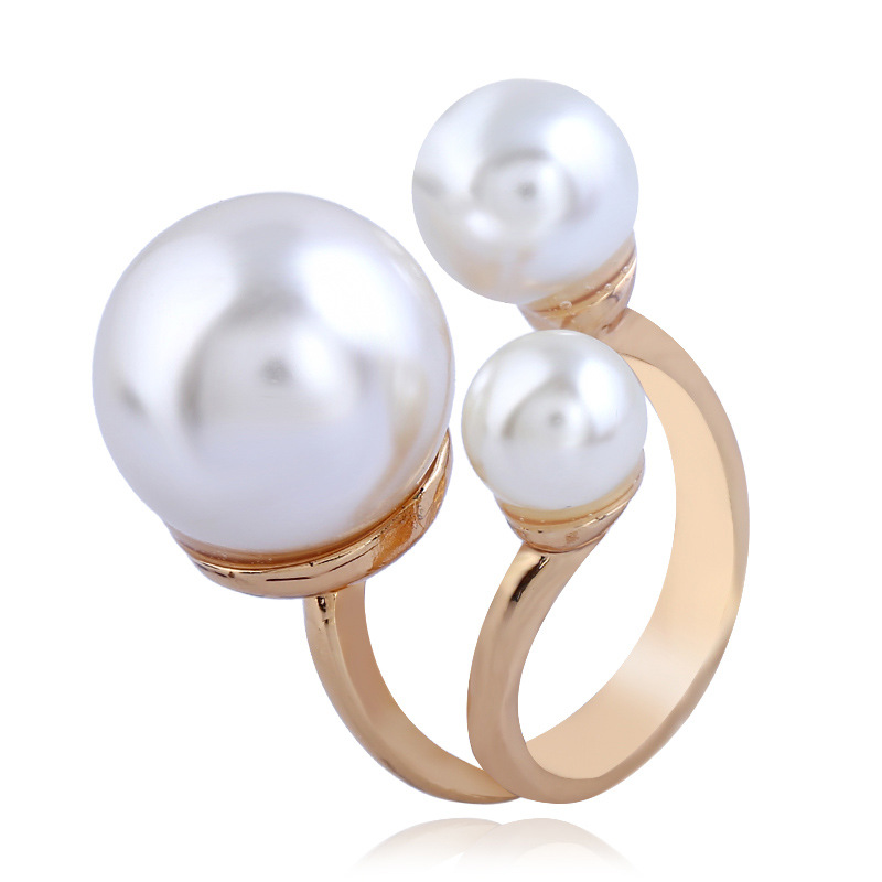 High-quality popular hand jewelry ring pearl knuckle index finger ring gold silver