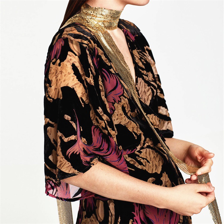 Exaggerated Texture Mesh Scarf New Metal Sequins Long Necklace Direct Sale