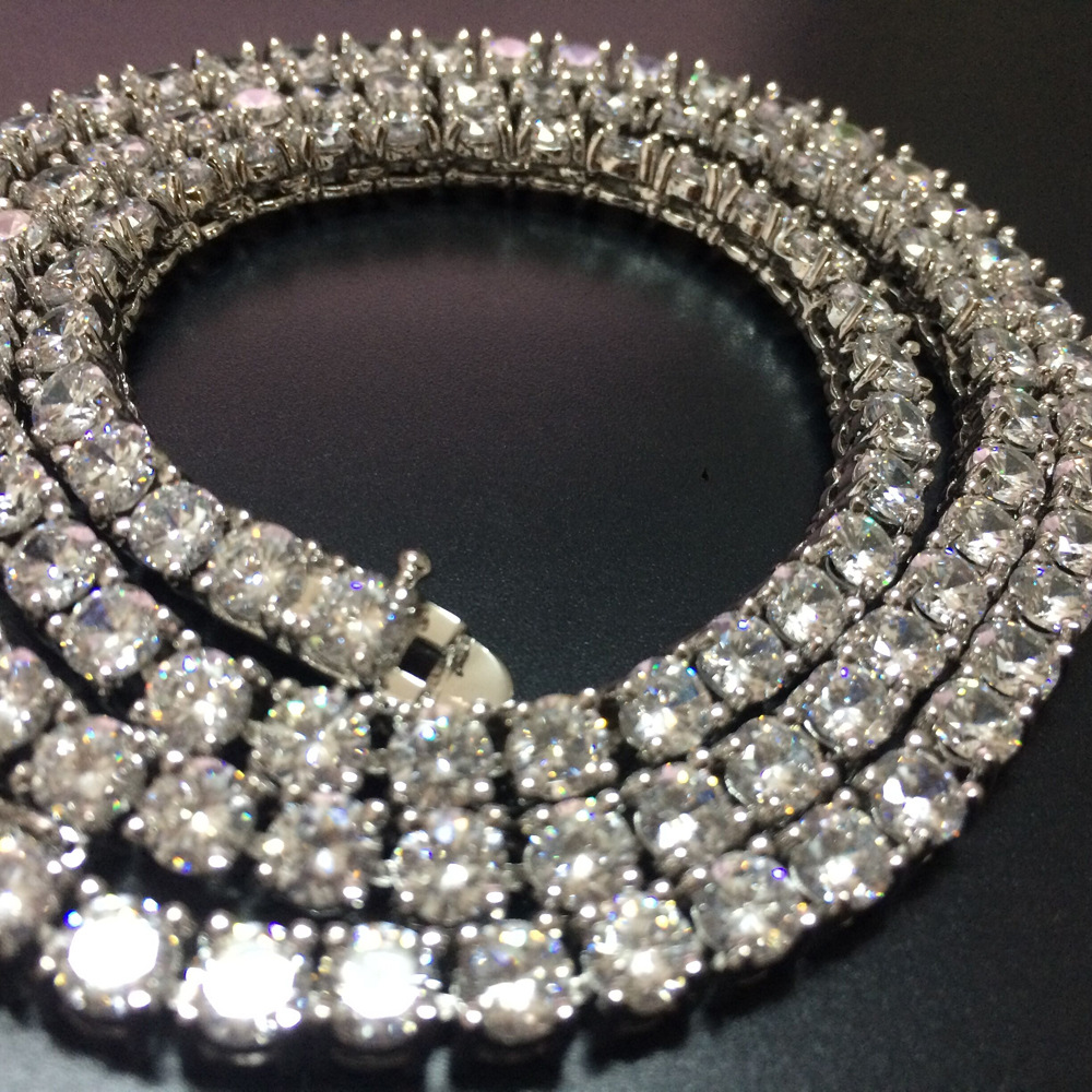 Zircon Tennis Chain Necklace Men Hip Hop Accessories Tennis Chain