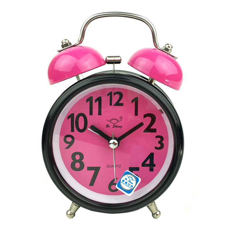 3-Inch Metal Bell Alarm Clock Silent with Night Light Children Student Gift Alarm Clock