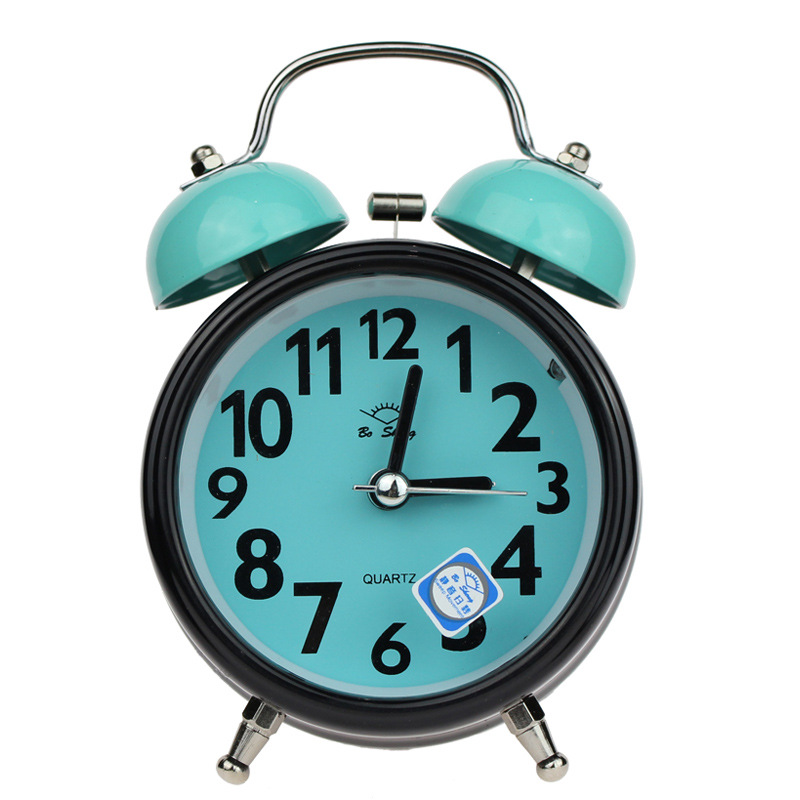 3-Inch Metal Bell Alarm Clock Silent with Night Light Children Student Gift Alarm Clock