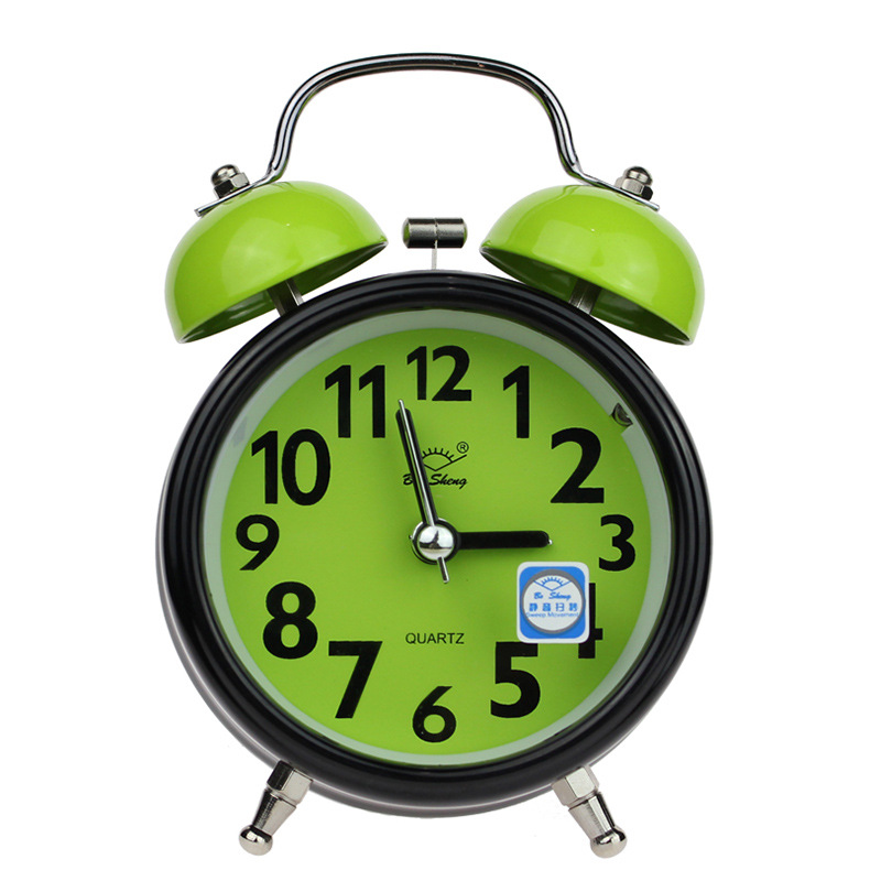 3-Inch Metal Bell Alarm Clock Silent with Night Light Children Student Gift Alarm Clock