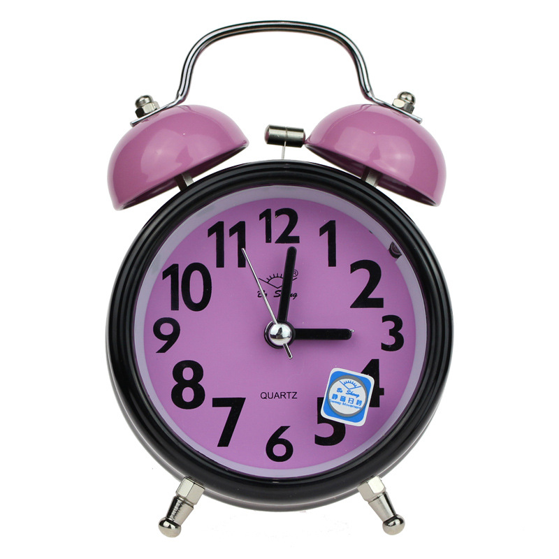 3-Inch Metal Bell Alarm Clock Silent with Night Light Children Student Gift Alarm Clock