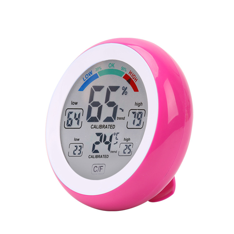 New Round Temperature and Humidity Alarm Clock, Touch Clock, Home Digital Display Thermometer Electronic Clock 3305F