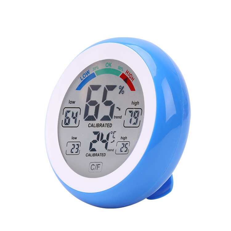 New Round Temperature and Humidity Alarm Clock, Touch Clock, Home Digital Display Thermometer Electronic Clock 3305F