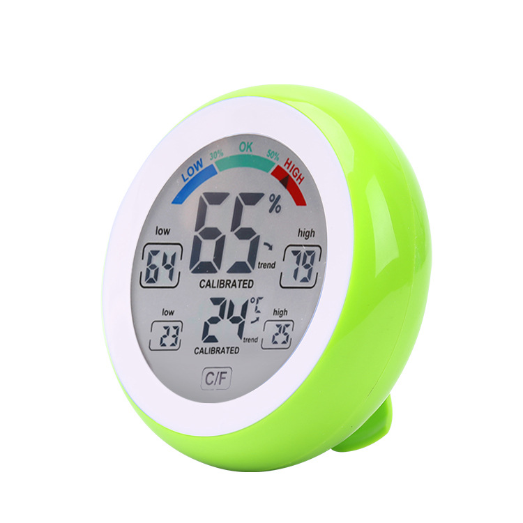 New Round Temperature and Humidity Alarm Clock, Touch Clock, Home Digital Display Thermometer Electronic Clock 3305F