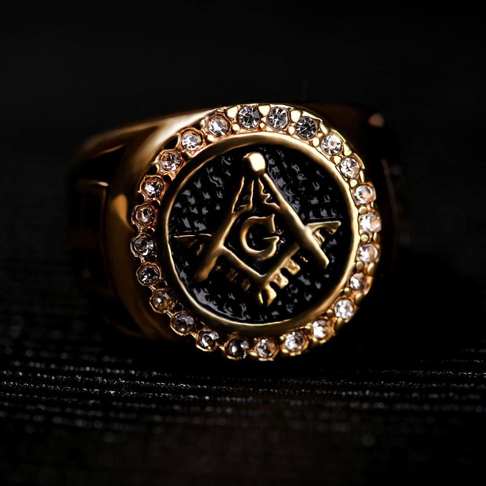 Accessory Stainless Steel Cross Ring Gold-Plated Real Diamond Titanium Steel Men's Finger Ring Hand Jewelry