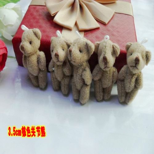 Plush Toy Jointed Bear Teddy Bear 3.5cm Jointed Bear Plush Charm Accessories Multiple Colors Available