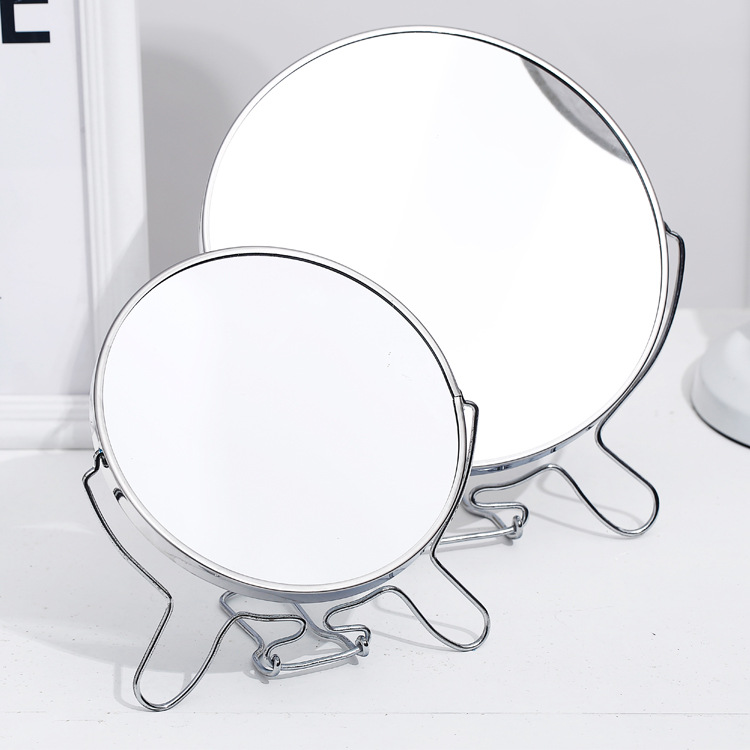 8 Inch 6 Inch Metal Frame Mirror Dressing Mirror Beauty Mirror Makeup Mirror Desktop Double-Sided Mirror