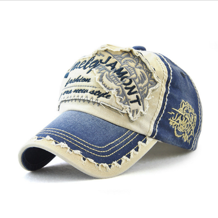 Tiger head sun hat for women, embroidered baseball cap for men, outdoor casual cap