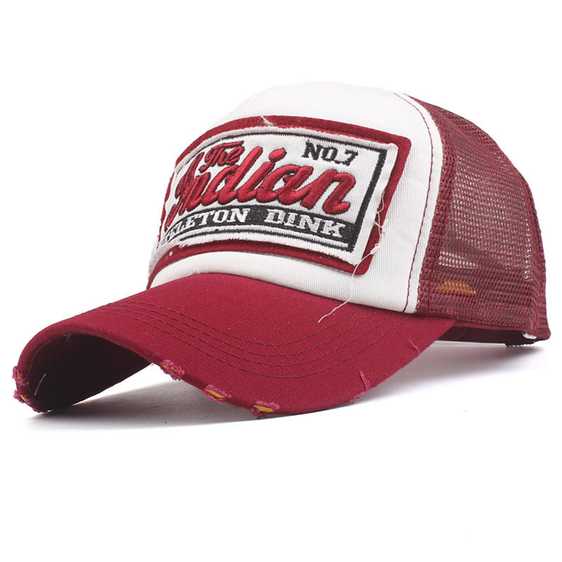Patch mesh baseball cap, simple cap for men and women, couple hip-hop hat