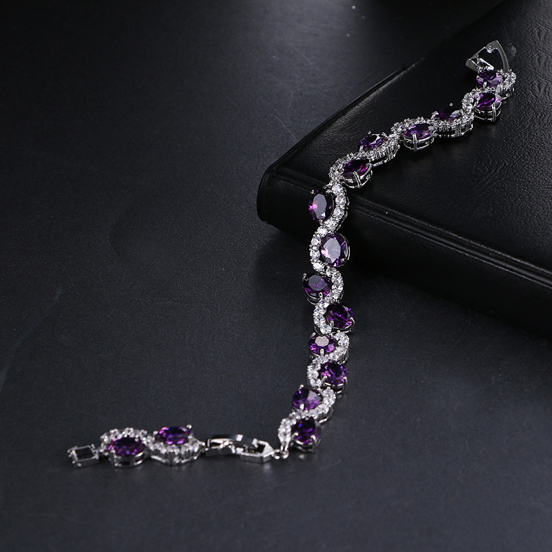 New bracelet for women, purple zirconia bracelet, Valentine's Day gift, dress accessories