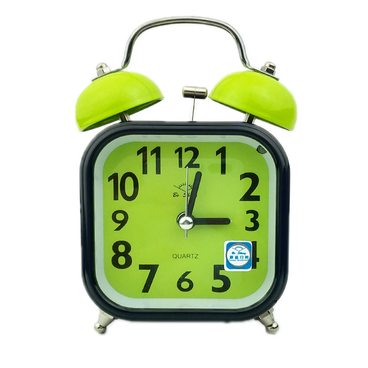 3-Inch Metal Bell Alarm Clock Silent with Night Light Children Student Gift Alarm Clock