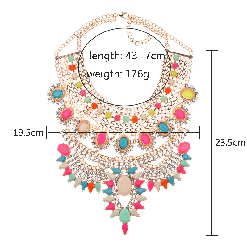 Big brand exaggerated necklace alloy diamond short necklace crystal necklace accessories