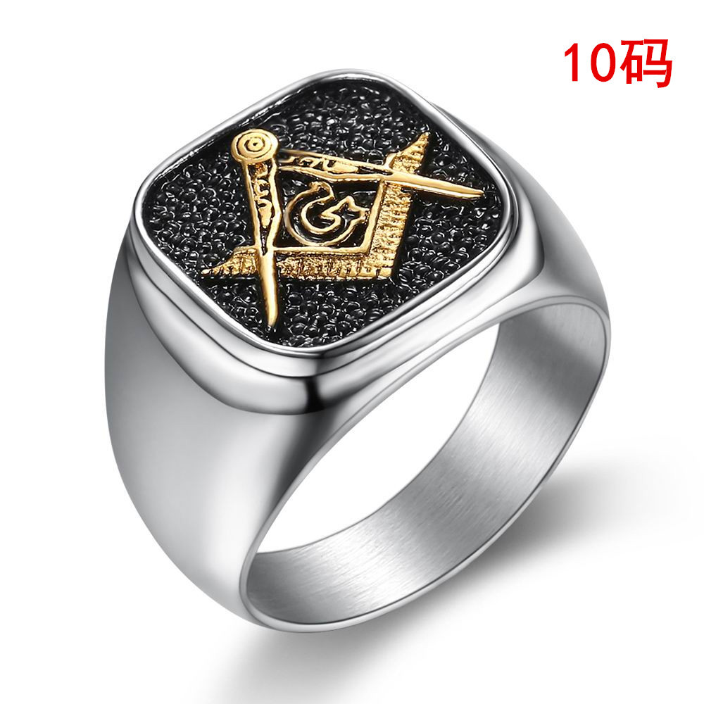 Accessory Men's Jewelry Hand Jewelry Freemason Titanium Steel Ring Men's Stainless Steel Finger Ring