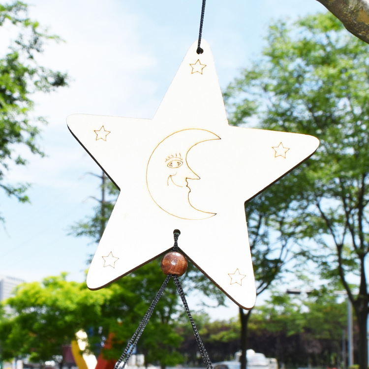 AM375 Metal Tube Wooden Wind Chime Home Decoration Hanging Ornament Craft Gift Birthday Blessing Gift