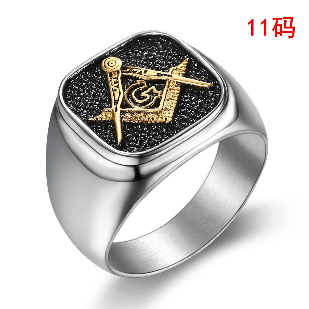 Accessory Men's Jewelry Hand Jewelry Freemason Titanium Steel Ring Men's Stainless Steel Finger Ring