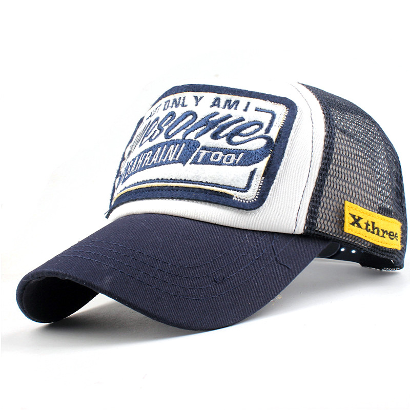 New patch baseball mesh cap with Awesohle letter embroidery for men and women