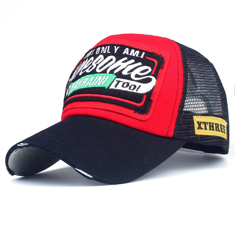New patch baseball mesh cap with Awesohle letter embroidery for men and women