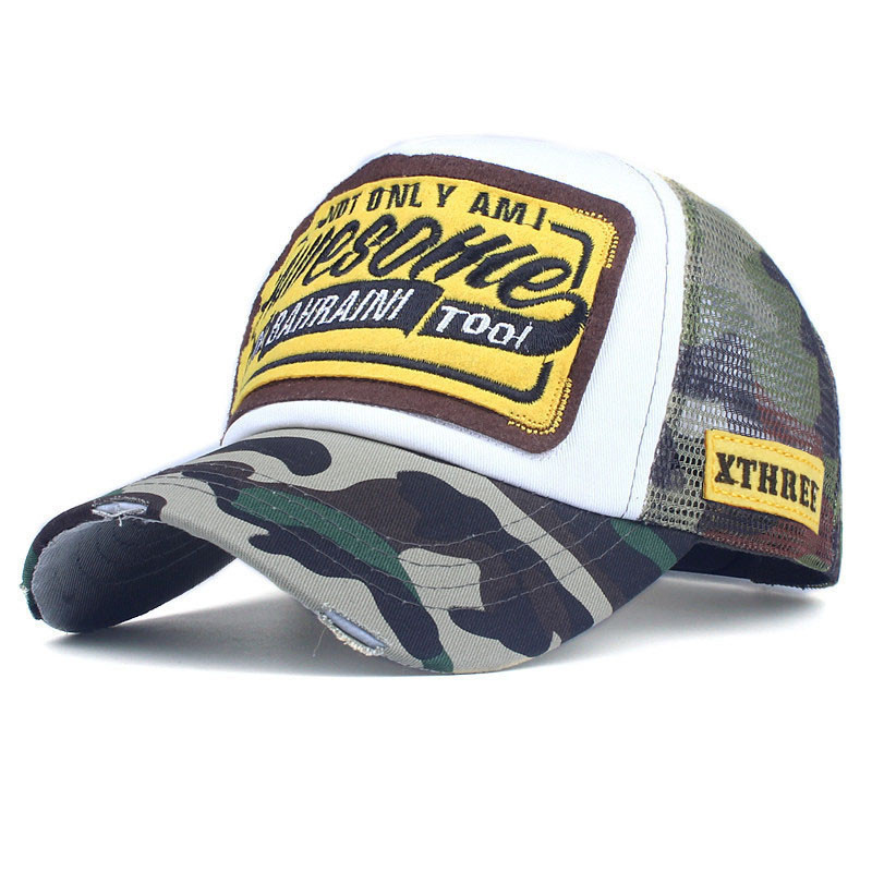 New patch baseball mesh cap with Awesohle letter embroidery for men and women