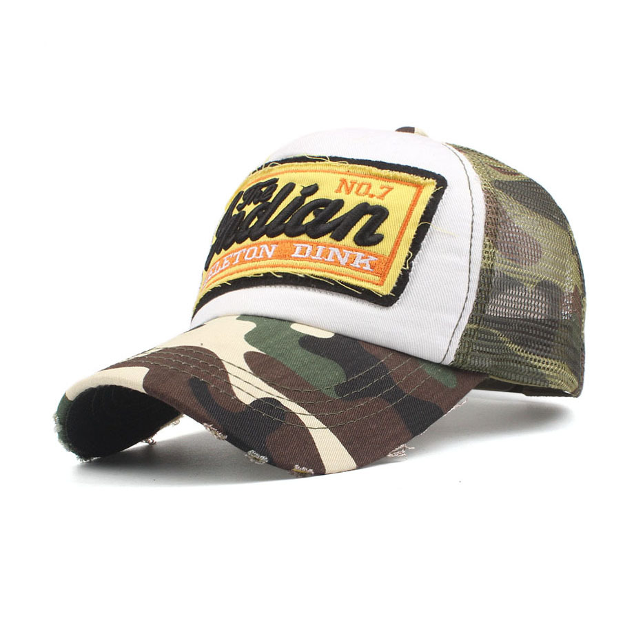 Patch mesh baseball cap, simple cap for men and women, couple hip-hop hat