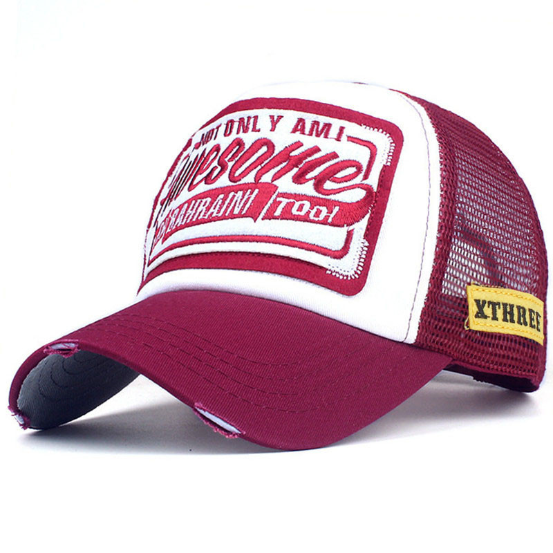 New patch baseball mesh cap with Awesohle letter embroidery for men and women