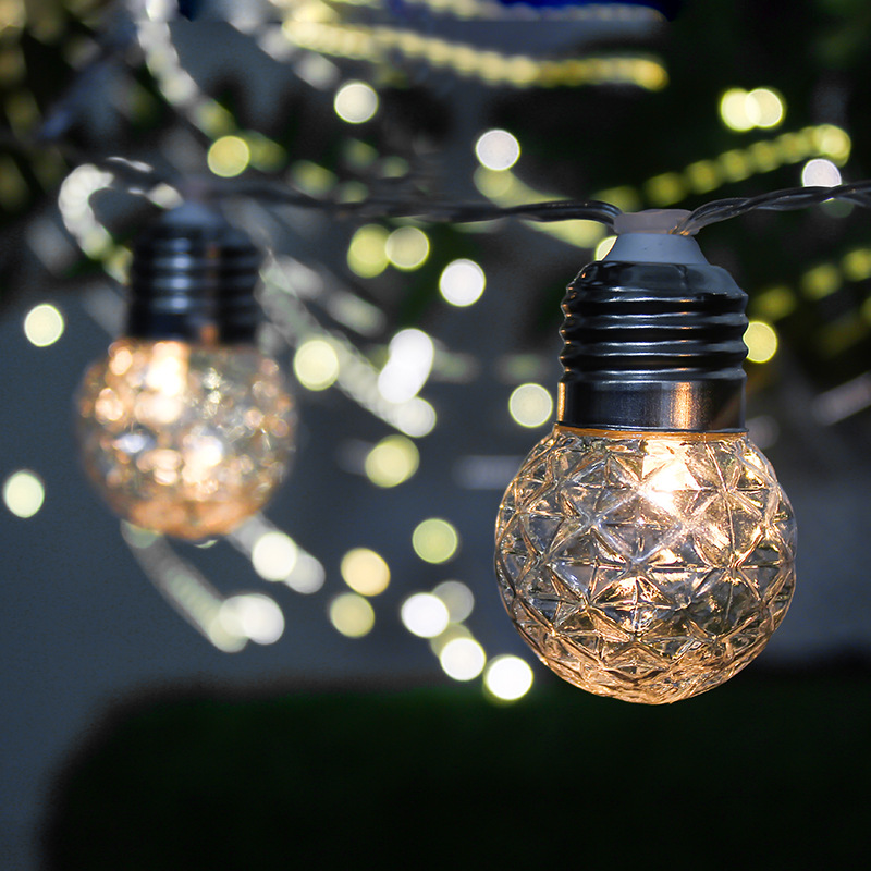Solar LED string light garden stake lawn light remote control solar pineapple bubble light string