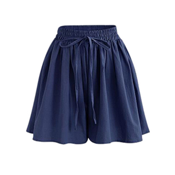 Plus size wide-leg shorts women summer new chiffon skirt pants single layer elastic waist loose casual pants
