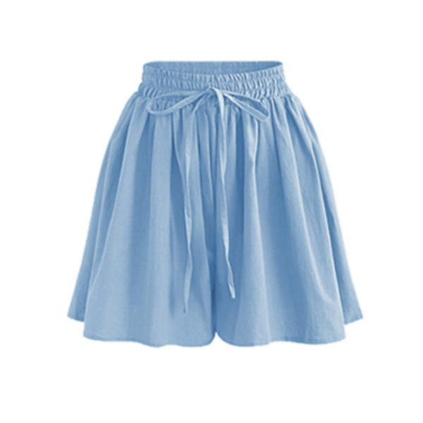 Plus size wide-leg shorts women summer new chiffon skirt pants single layer elastic waist loose casual pants